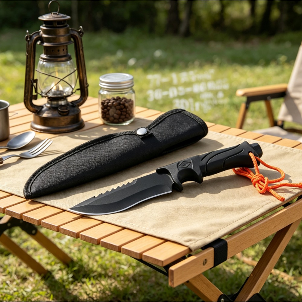 Bushcraft Knife Fixed - 多目的キャンプサバイバルEDCナイフ、固定刃ストレート、高硬度、ジャケットに装着可能