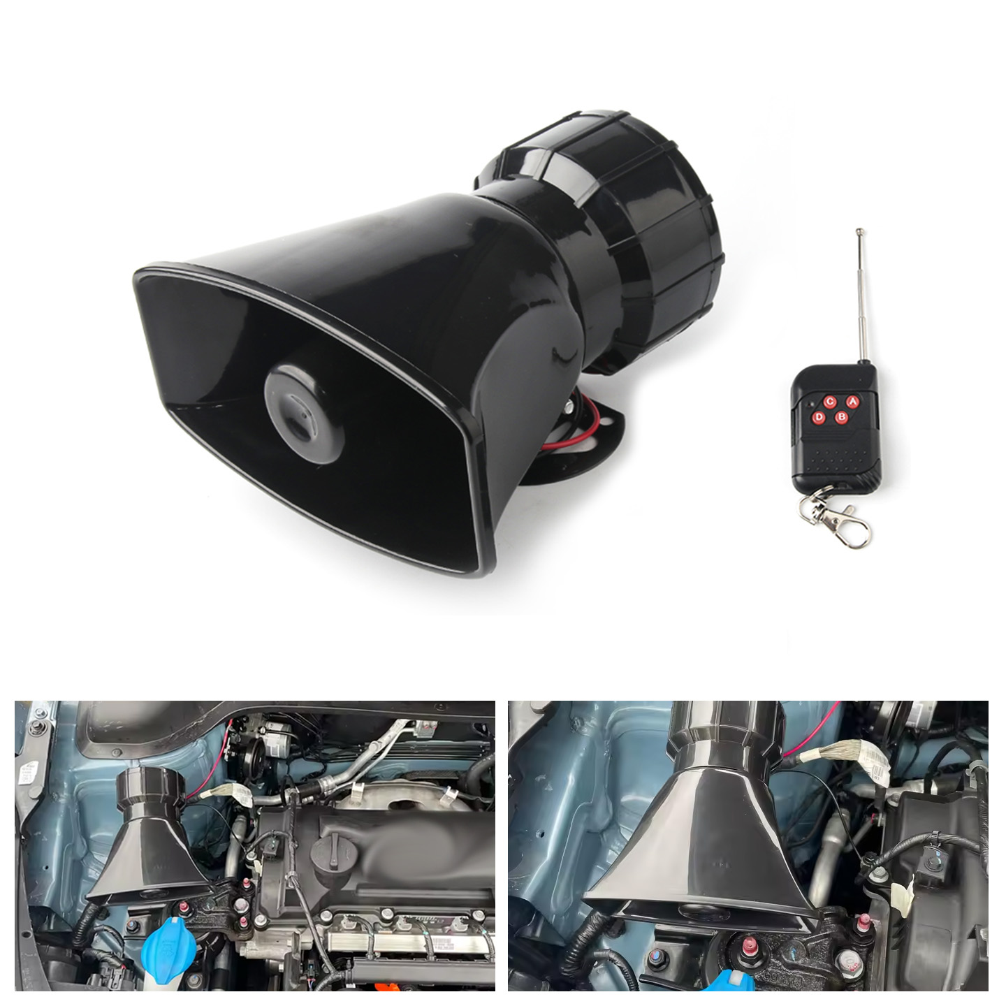 Emergency Whistle Loud - 12V スピーカー 130dB ワイヤレス電子サイレン大音量車警告警報警察消防サイレンホーン拡声器