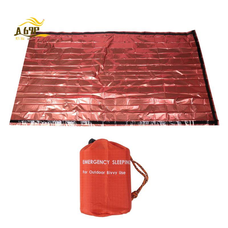 Bivy Bag Emergency - A69P-緊急用寝袋 2人用サバイバル寝袋 サーマルビビーサック 緊急用ブランケット キャンプ ハイキング用