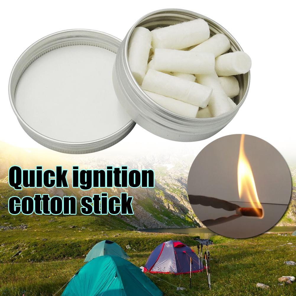 Fire Starting Kit - 12 個屋外キャンプパラフィンワックスサバイバルファイヤースターターツールロープギアロープファイアキット天然火源キャンプツール