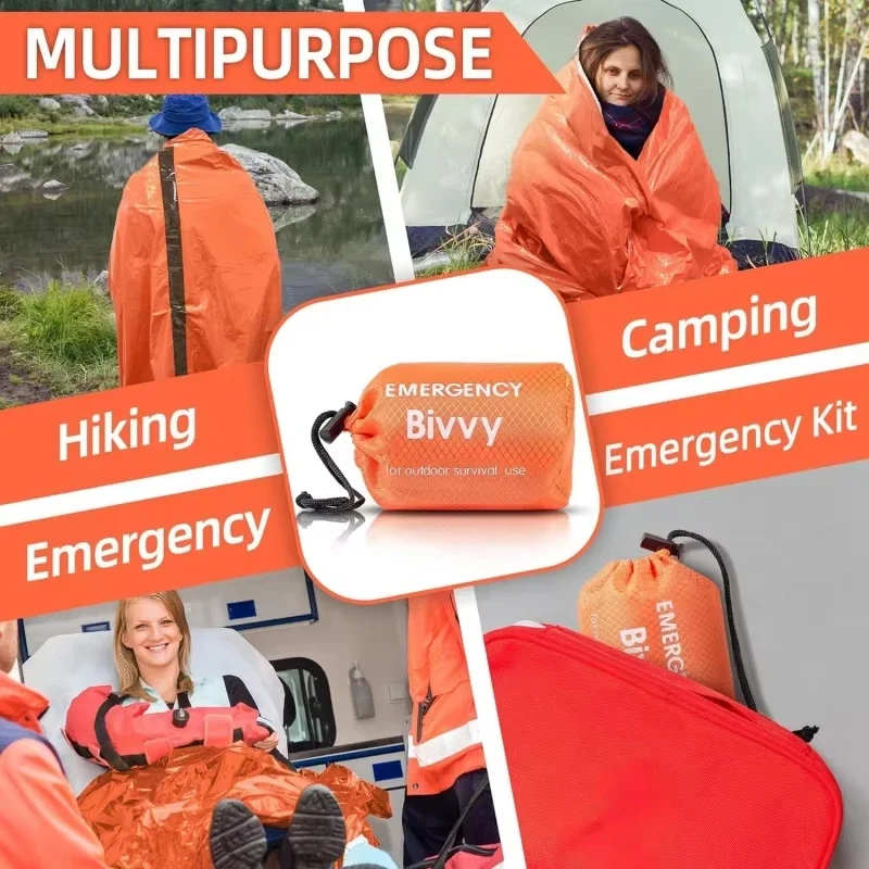 緊急用寝袋サバイバルブランケット サーマルマイラービビーサッ - Bivy Bag Emergency のレビューと価格