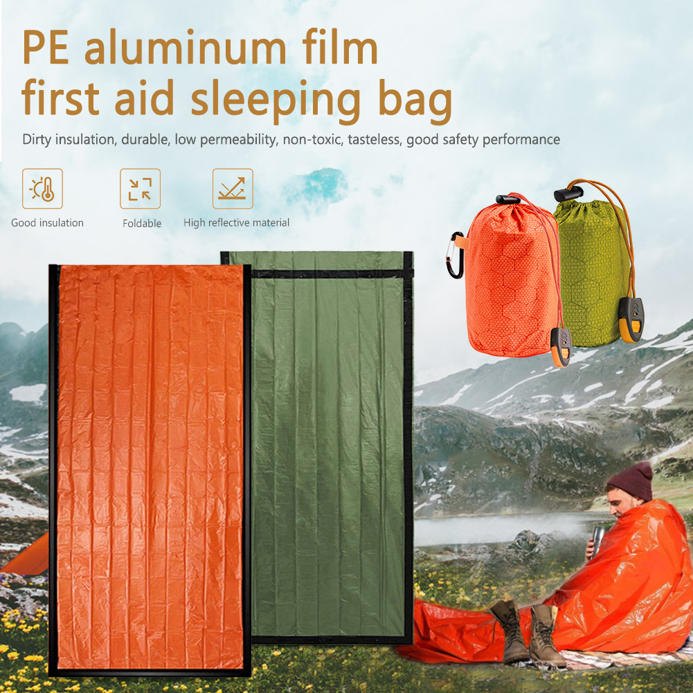 緊急用寝袋 ポータブルサバイバルビビーサック PEアルミフィ - Bivy Bag Emergency のレビューと価格