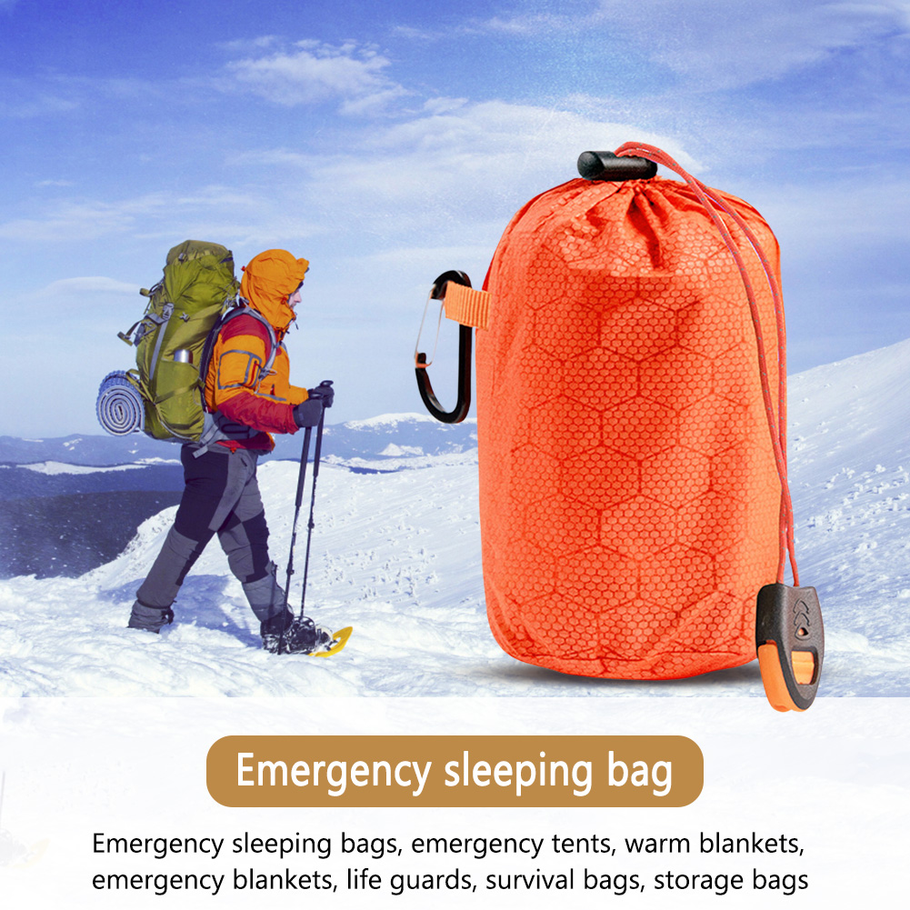緊急用寝袋 ポータブルサバイバルビビーサック PEアルミフィ - Bivy Bag Emergency のレビューと価格